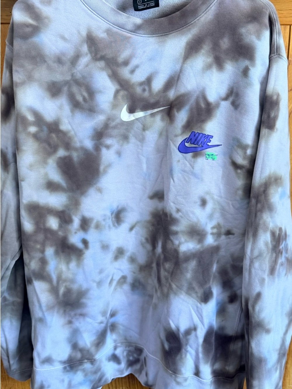 Nike Crewneck Sweatshirt - Tie-Dye - Brown, cream, white
